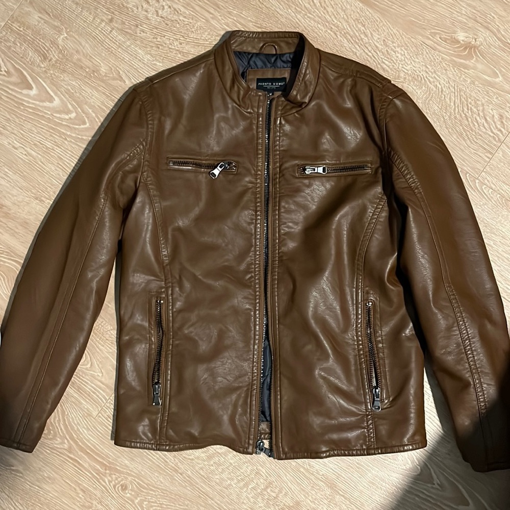 Brown leather jacket